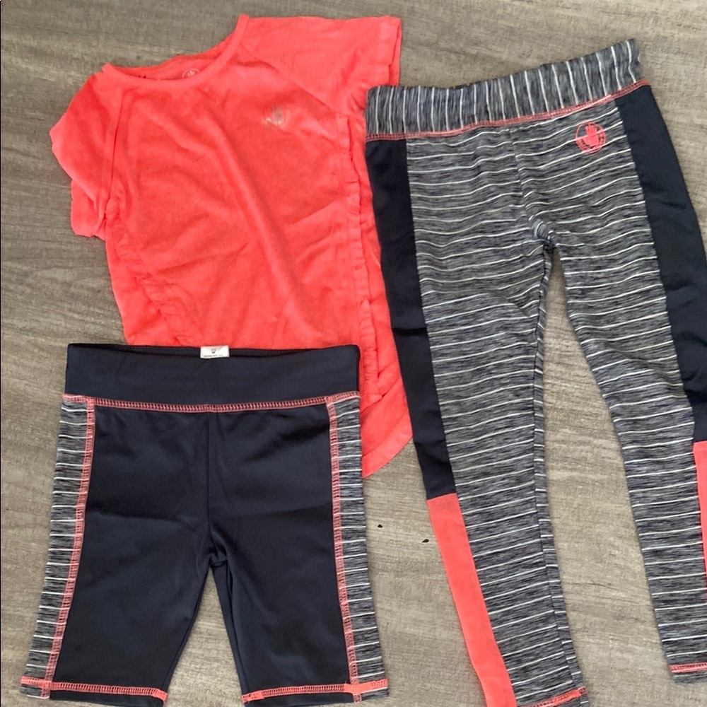 Kids Activewear Set - Coral and Gray